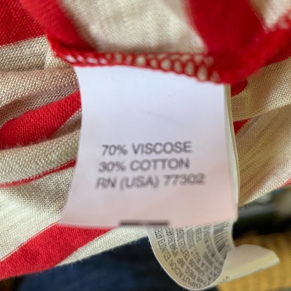 Zara Sequin Anchor Star Red/Ivory Stripe Nautical Beach Tunic Coverup Top.Sz-M - Picture 12 of 16